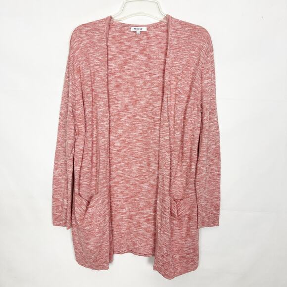 Madewell Space-Dye Blush Pink Open Front Long Cardigan Size Medium - Picture 1 of 12